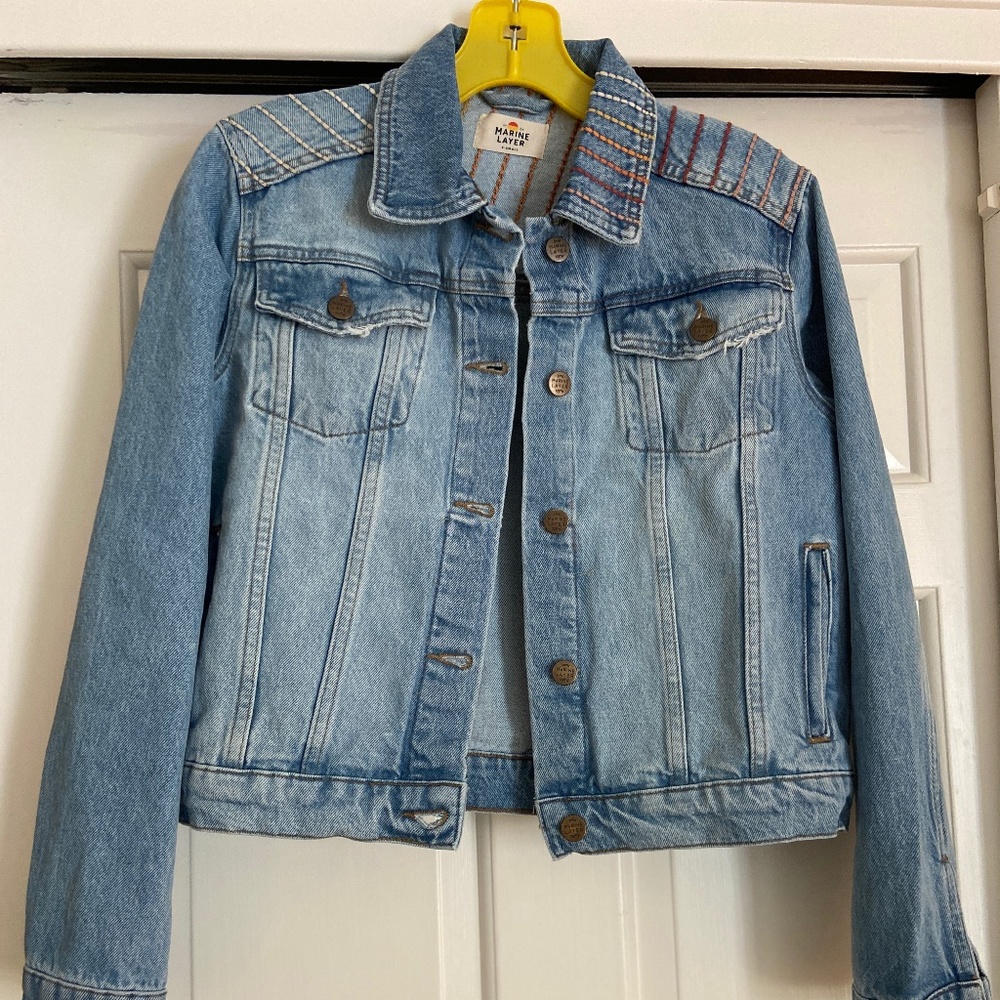 Marine Layer Embroidered Denim Jacket